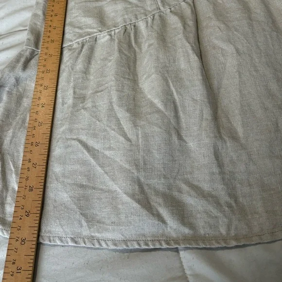 Garnet Hill 100% linen beige minimalist dress size 8 sleeveless - Picture 7 of 12